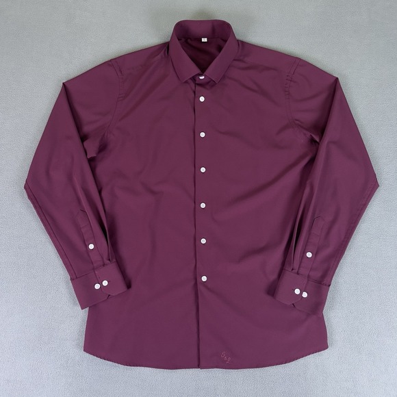 State & Liberty Other - State Liberty Shirt Mens Large Maroon Red Prep Office Smart Performance Fabric